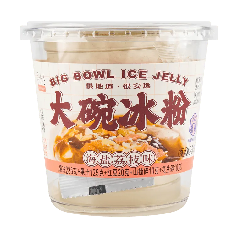 (Bulk price available) Large Bowl Ice Jelly, Sea Salt Lychee Flavor 15.9oz